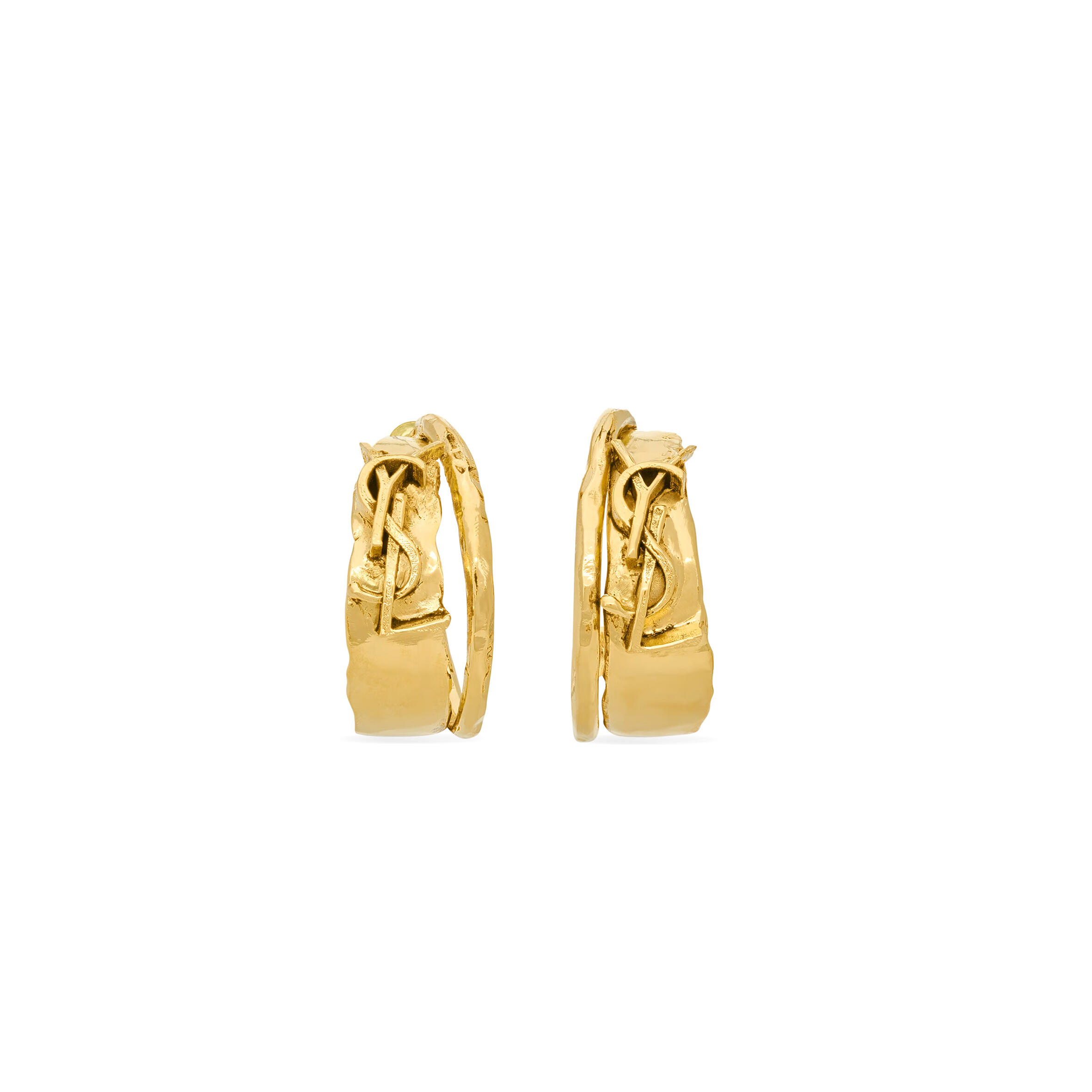 YSL SMALL CASSANDRE EARRINGS IN METAL 853086Y15007005